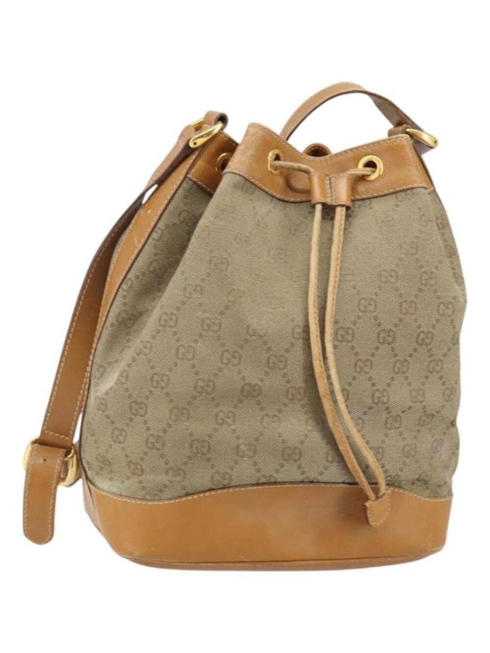 GUCCI GG Canvas Shoulder Bag Beige Gold 001 854 1627